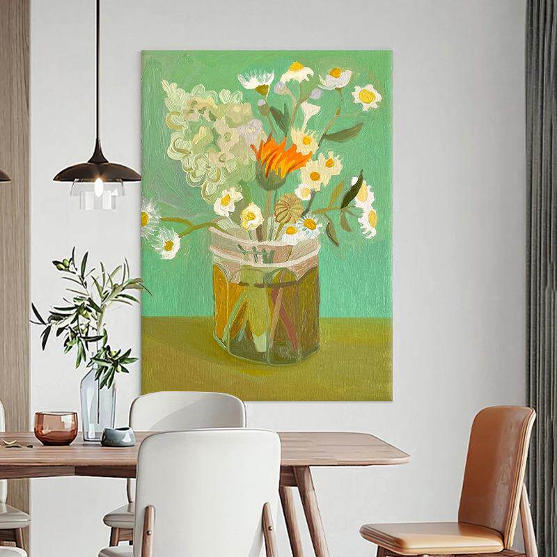 静物花卉盆景客厅玄关手绘油画餐厅卧室装饰画现代简约艺术挂画