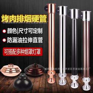 工厂直发商用金属电镀黑色银色黑螺纹上排烟硬管搭配烟罩风机