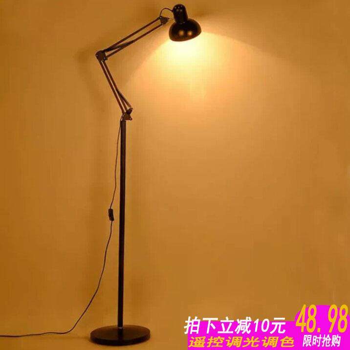 立式折叠落地灯美式铁艺沙发智能卧室LED护眼遥控落地台灯可调节