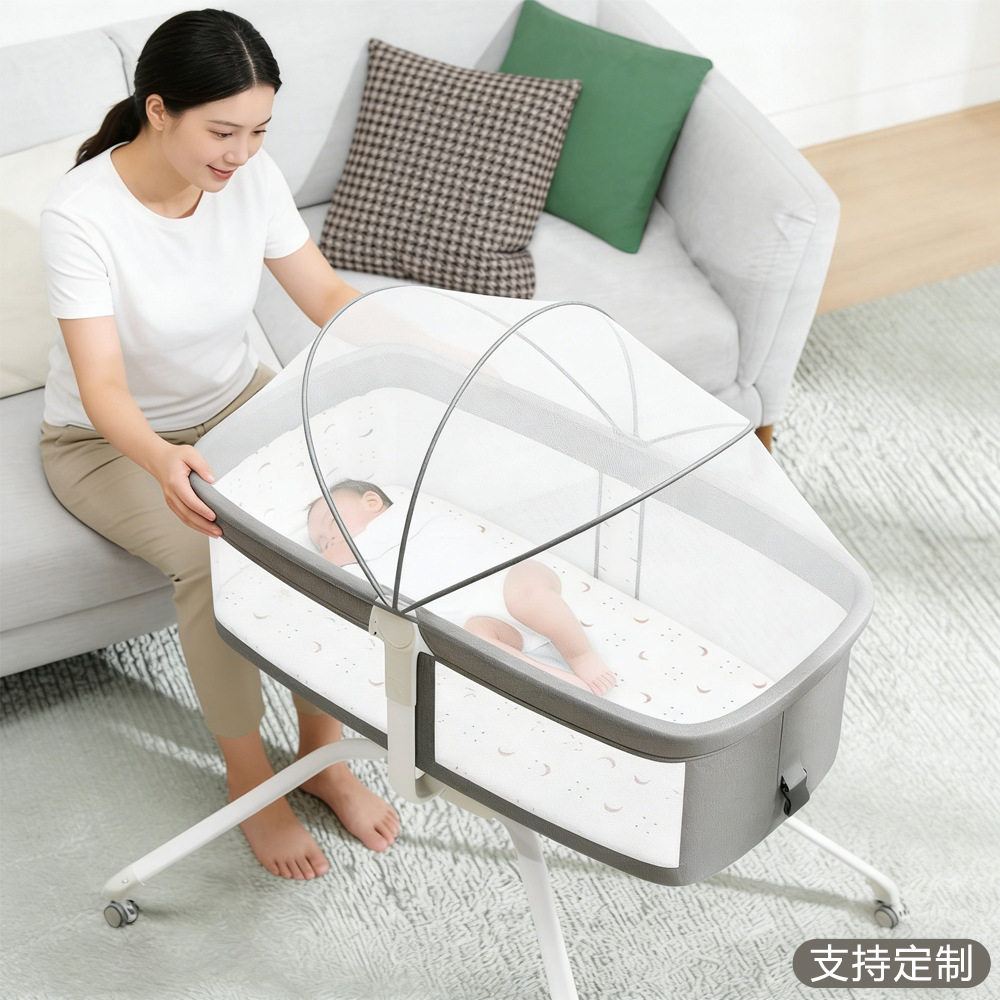 多功能婴儿摇床可移动摇篮可折叠婴儿床便携式宝宝床超轻便旅行床