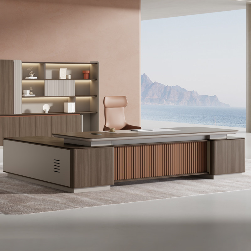 老板办公桌简约现代高档轻奢办公室高端经理桌主管桌总裁桌椅组合