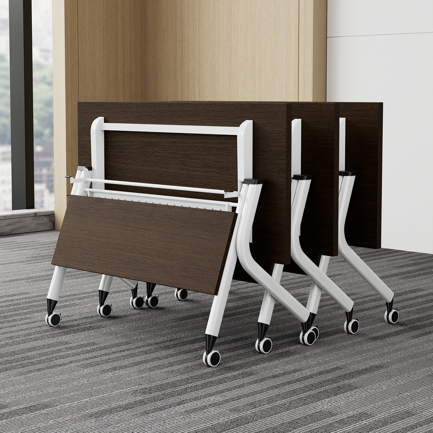 折叠培训桌桌椅组合会议桌办公多功能可移动拼接长条桌课室员工桌