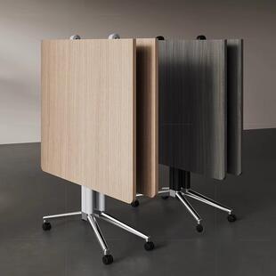 可移动折叠会议桌长条桌培训桌伸缩拼接办公桌子带轮子超大可拆卸