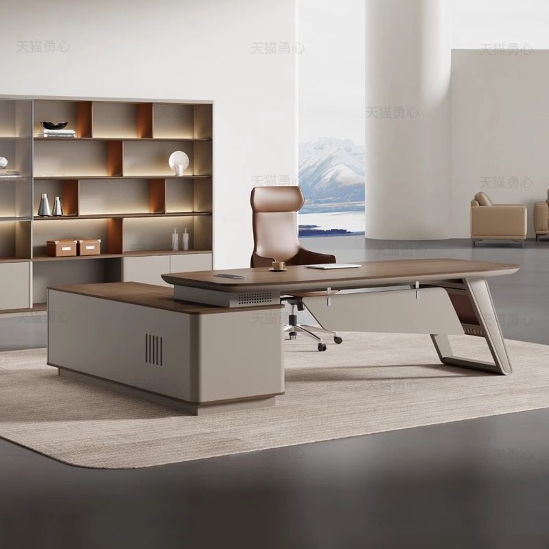老板办公桌简约现代高档轻奢办公室高端经理桌主管桌总裁桌椅组合