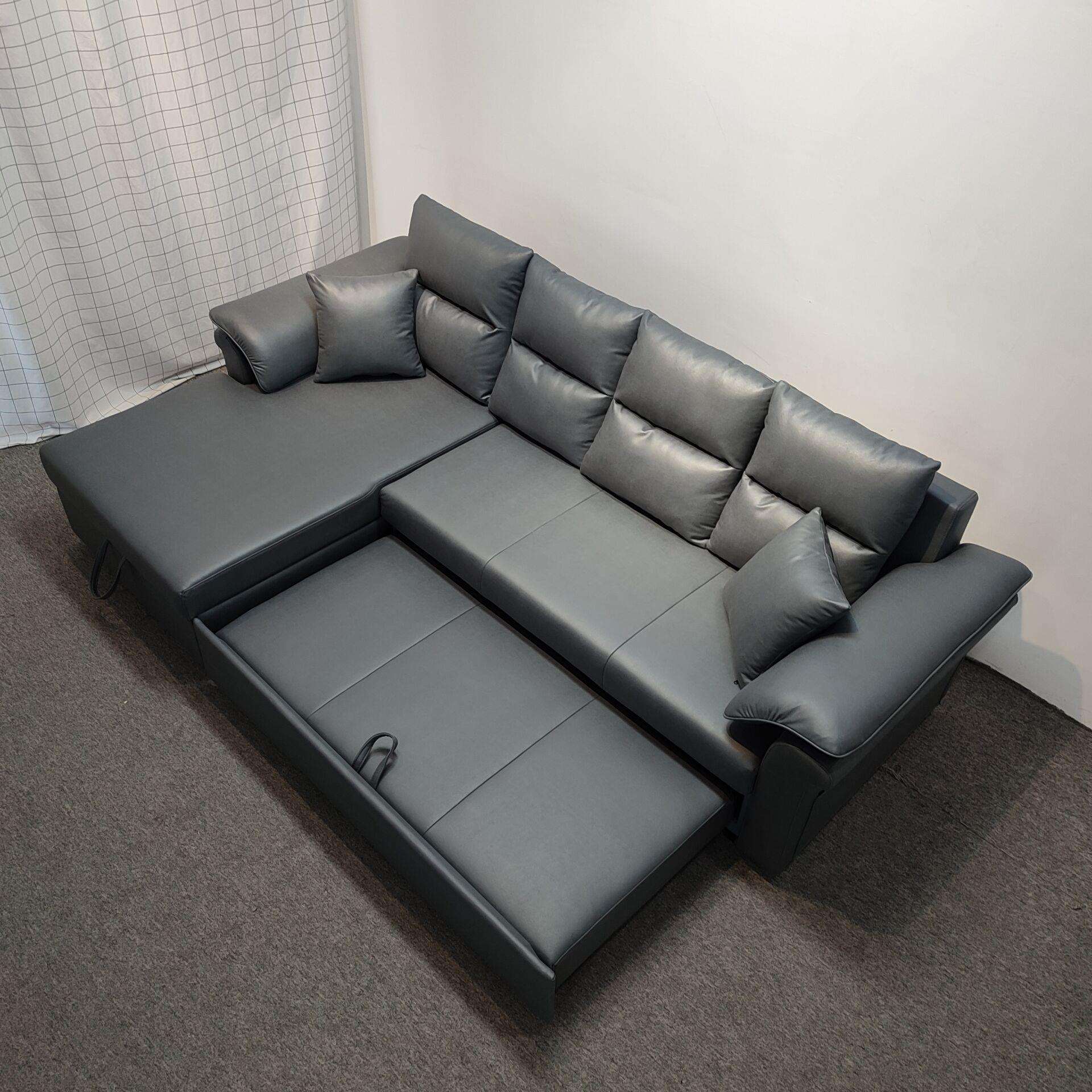 多功能科技布沙发床两用大小户型贵妃带转角组合储物折叠沙发床