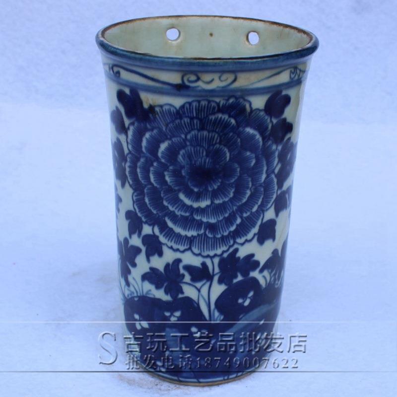 古玩陶瓷瓷器工艺品手绘青花瓷筷子筒家居摆件