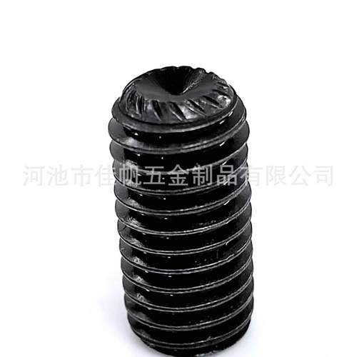 M3-M12防滑花齿无头紧定螺丝DIN916K顶丝机米螺钉内六角凹端滚花