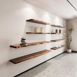 墙上置物架实木一字隔板挂墙隔板书架装饰板不规则展示架上墙层板