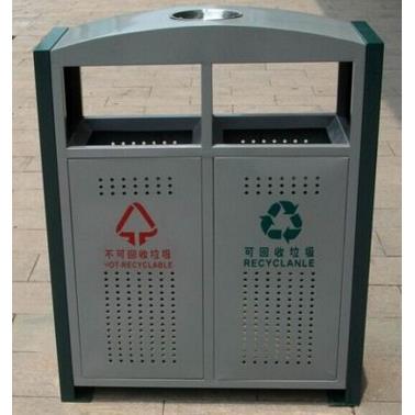户外垃圾桶双桶冲孔垃圾桶小区公园环卫分类大号垃圾桶双桶