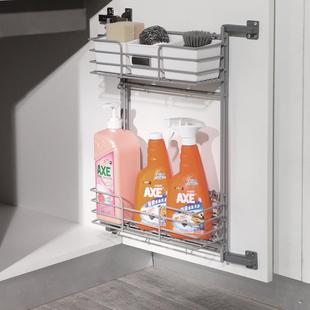 下水槽置物架厨房下水道收纳置物架子橱柜门板侧装拉篮不分左