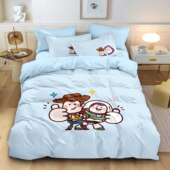 儿童卡通床上四件套床笠款 巴斯光年夏季 四件套纯棉全棉2025新款