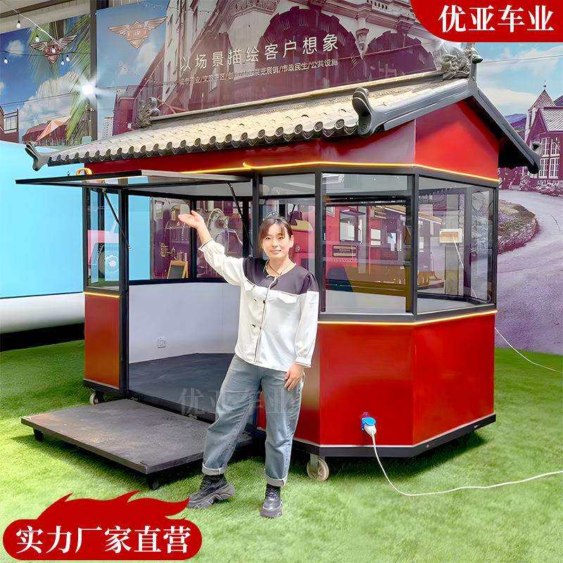 景区夜市商业街仿古小推车固定摊位炸串烧烤餐车工艺品售卖车