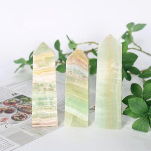 天然水晶阿富汗玉水晶柱水晶原石打磨大尺寸单尖四棱柱摆件