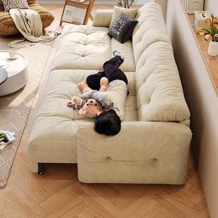 法莎蒂云朵电动沙发客厅奶油风伸缩人类狗窝布艺懒人多功能沙发床