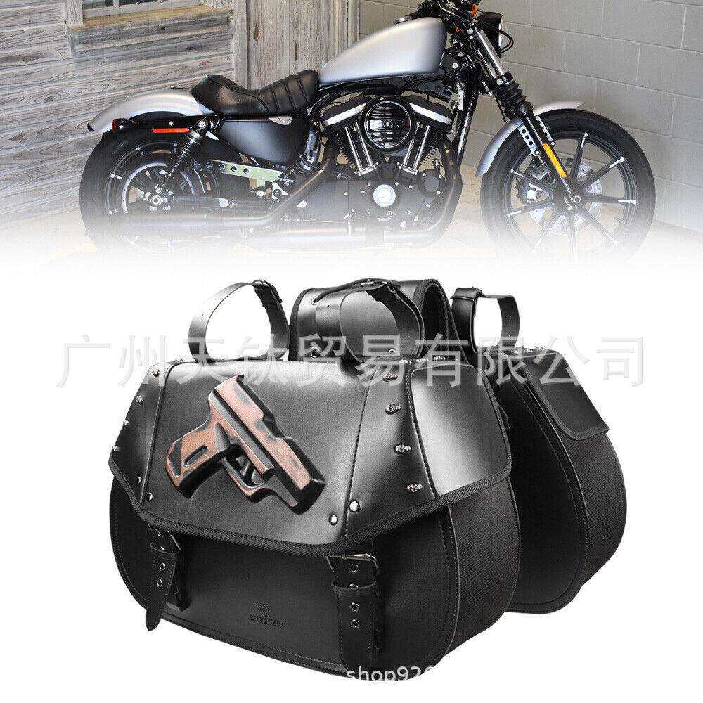 出厂价高品质PU皮革硬质马鞍袋工具马鞍袋适合哈雷跑车软帆Dyna摩