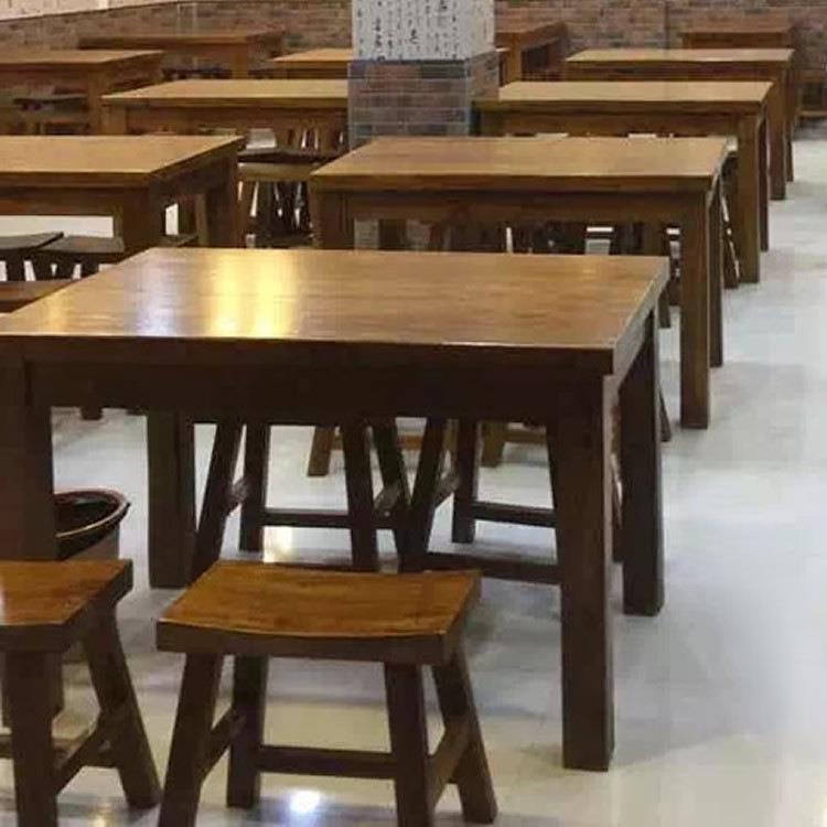 河南郑州饭店桌椅组合火锅大排挡烧烤农家乐面馆木桶饭实木餐桌椅