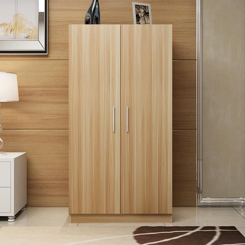 二门更衣柜简易衣柜员工浴室宿舍木质更衣柜浅胡桃色健身房衣帽柜