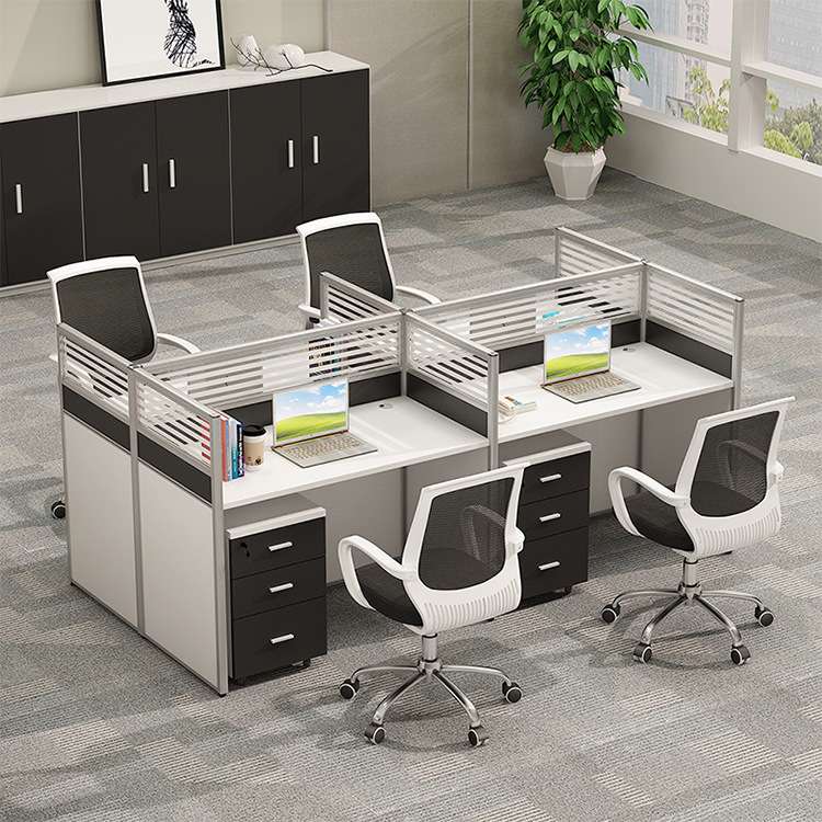 职员屏风办公桌单人员工卡位座 简约四人位电脑桌椅组合 办公桌