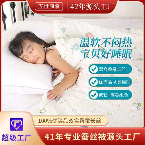 儿童升级双宫桑蚕丝A类宝宝金标丝绵被芯婴幼儿园桐乡蚕丝被冬季