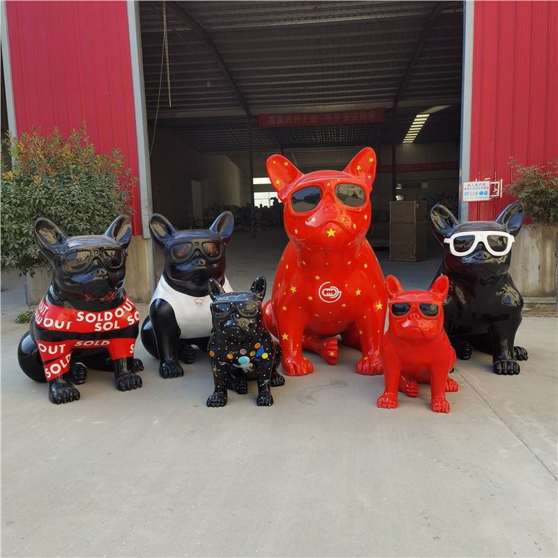 法国斗牛犬大型雕塑摆件网红法斗犬模型商场迎宾落地装饰可爱公仔