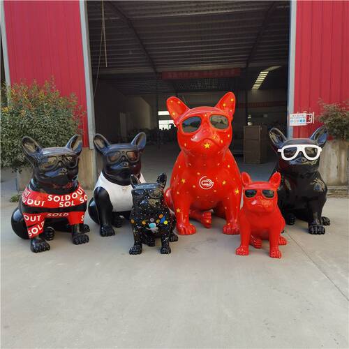 法国斗牛犬大型雕塑摆件网红法斗犬模型商场迎宾落地装饰可爱公仔