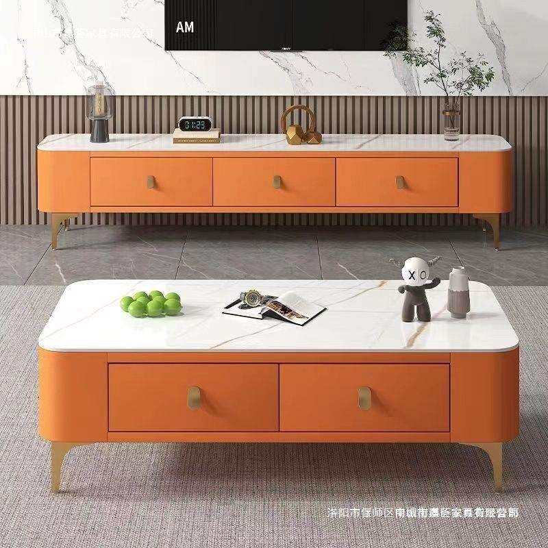 茶几家用客厅组合茶几电视柜免安装整装茶几带抽屉小户型软包茶几