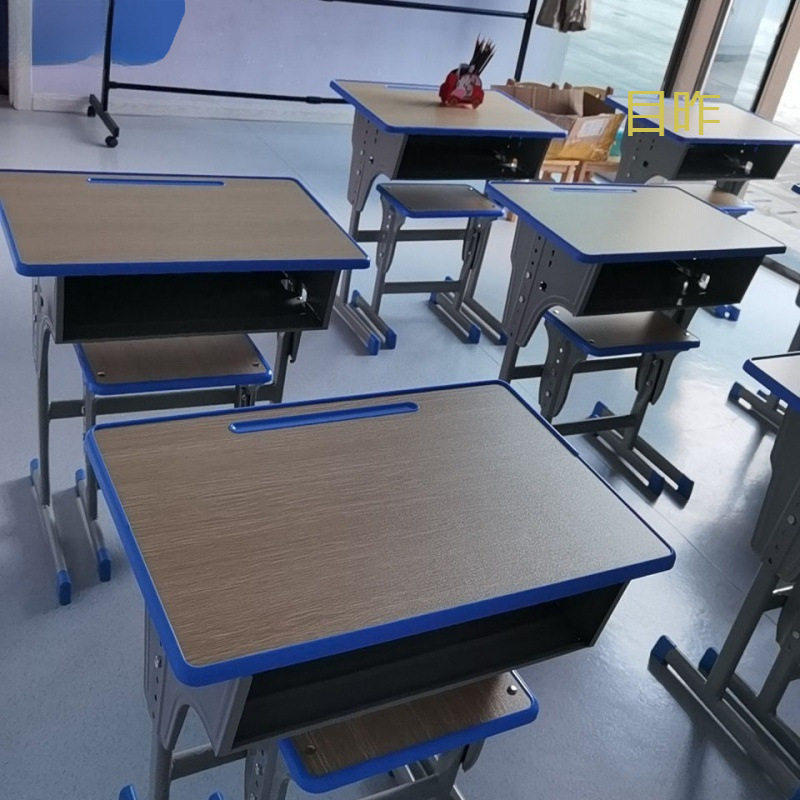 中小学生辅导班课桌椅厂家直销培训班课桌托管班双人学校升降书桌