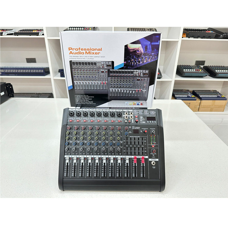 RAM802D小机型带功放调音台99种数字效果每通道有48V幻象电源开关