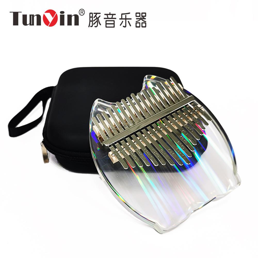 拇指琴彩虹水晶透明卡林巴kalimba17音手指钢琴可定批