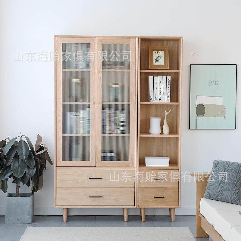 定制北欧实木书柜带玻璃门原木橡木日式家用组合书架置物架,畜牧/养殖物资,畜牧/养殖器械,淘宝优惠券,粉丝福利购,淘宝优惠卷