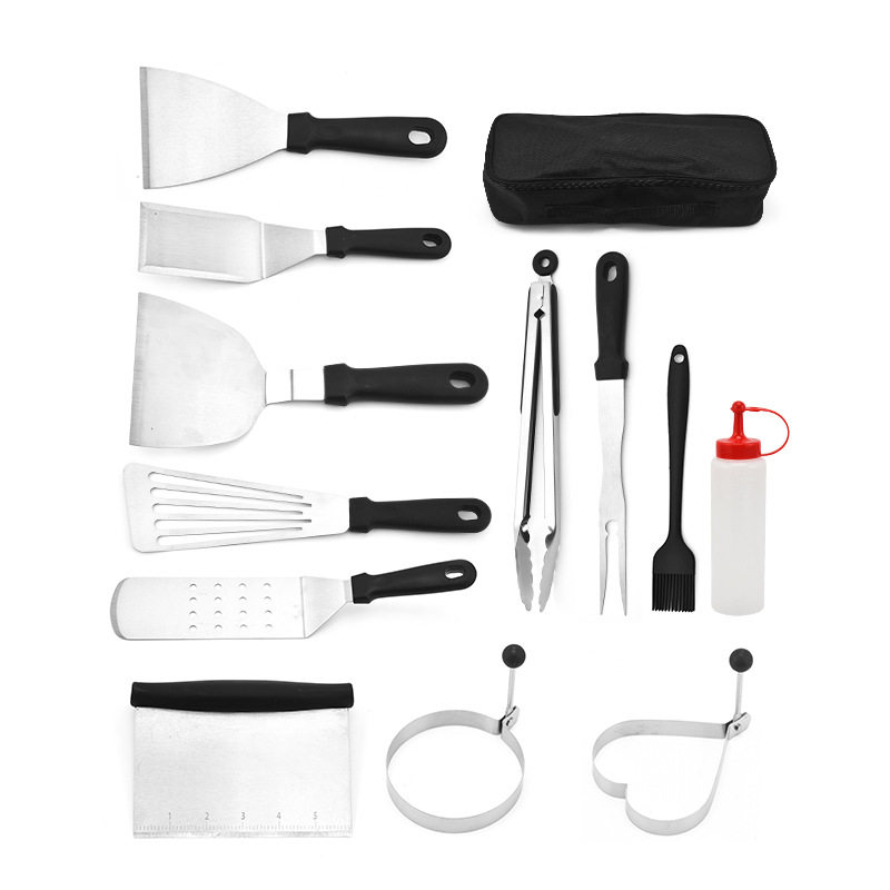 13件套不锈钢烧烤工具套装料理铲烧烤铲板烧锅铲子BBQ组合烤具