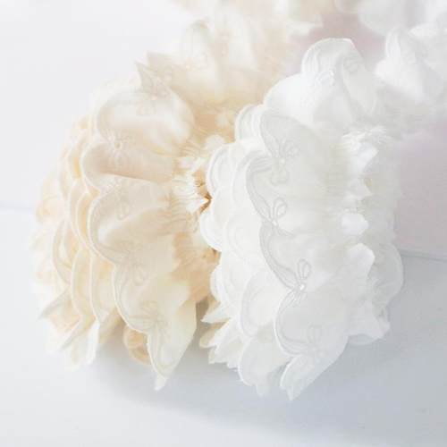 宽4.5CM白色纯棉蕾丝花朵蝴蝶结服装发饰裙边手工DIY花边辅料