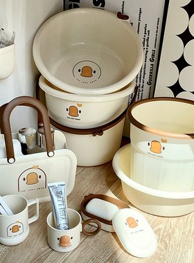 学生宿舍水桶套装洗漱三件套脸盆加厚桶盆洗脸盆桶好物盆桶塑料桶