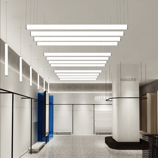 360度发光吊线灯管条形led圆形创意装 饰餐厅酒吧工程办公定制横吊