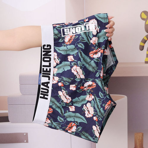 男士纯棉内裤全棉男式阿罗裤男生宽松潮流短裤男款四角短裤头新款