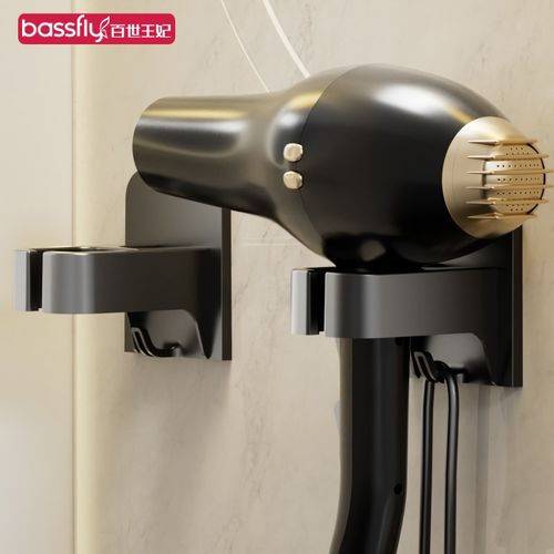 吹风机置物架免打孔卫生间电吹风挂架壁挂式风筒支架浴室无痕免钉