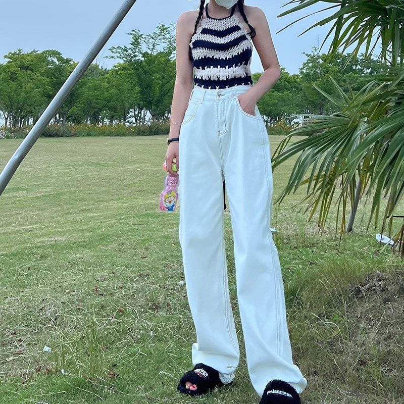 175高个子穿搭加长直筒牛仔裤女阔腿裤浅蓝水洗拖地裤2023春秋,女装/女士精品,牛仔裤,淘宝优惠券,粉丝福利购,淘宝优惠卷