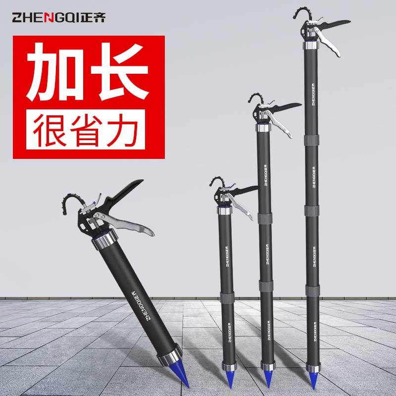 新款加长结构胶胶枪玻璃胶专用自动断胶省M力延长杆压打软硅胶神