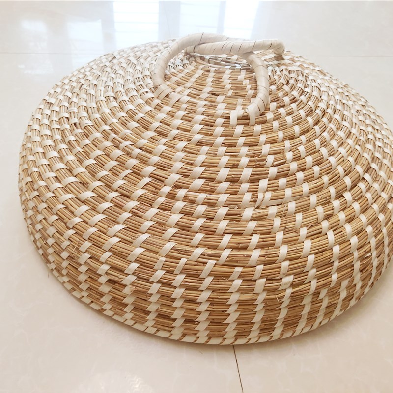 大锅蒸锅盖芦苇手工草编五六七八印铁锅炖柴火锅灶鱼台家用草帽盖