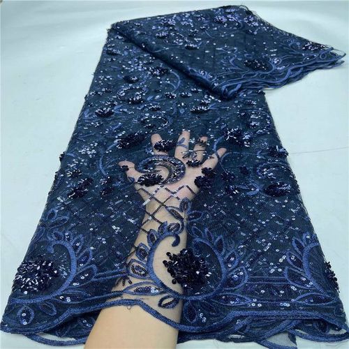 非洲 重工diy蕾丝刺绣亮片绣布料婚纱礼服头巾时装连衣裙绣花面料