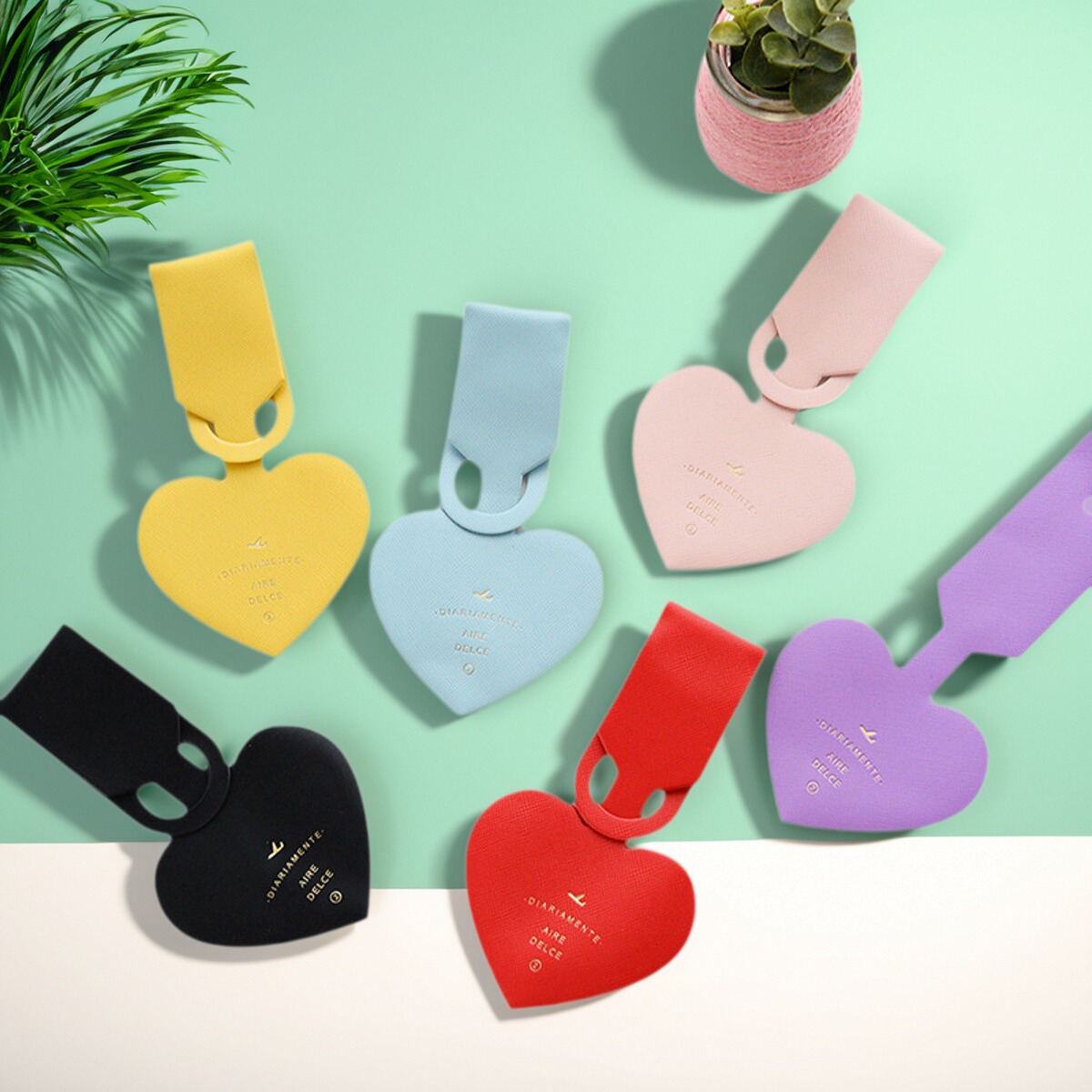 旅行箱吊牌行李牌创意果冻色爱心登机牌旅行箱包吊牌托运飞机牌