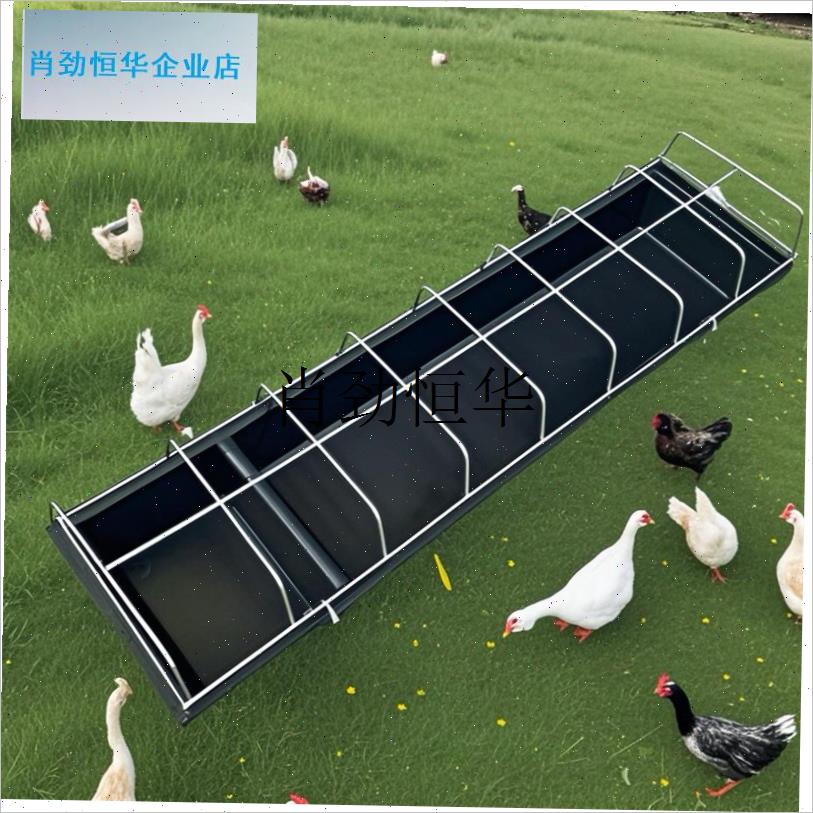 l长方形鸡食槽加厚鸡鸭鹅大食槽喂鸡喂食防撒养鸡T喂料水料一体家