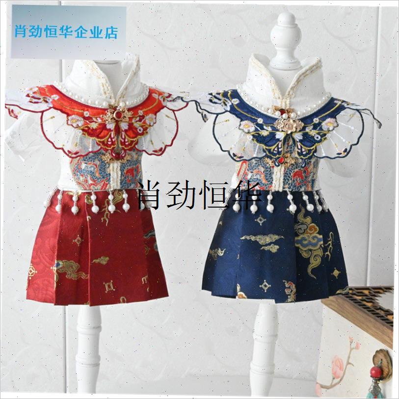 l新款龙纹国风宠物礼服马面裙猫狗狗衣服古N风春夏薄款泰迪博美唐