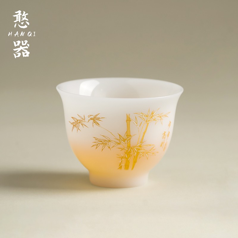 冰种玉瓷高端主人杯个人专用茶杯