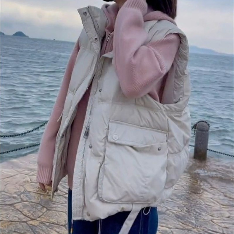 欧货加厚羽绒服马甲女款秋冬季2025新款外穿韩版羽绒背心坎肩外套