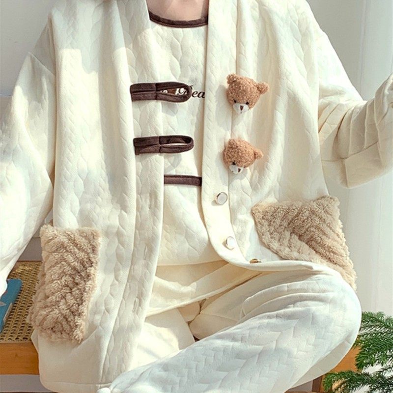 空气棉月子服三件套春秋纯棉产后孕妇睡衣秋冬款哺乳带胸垫家居服,孕妇装/孕产妇用品/营养,家居服套装,淘宝优惠券,粉丝福利购,淘宝优惠卷