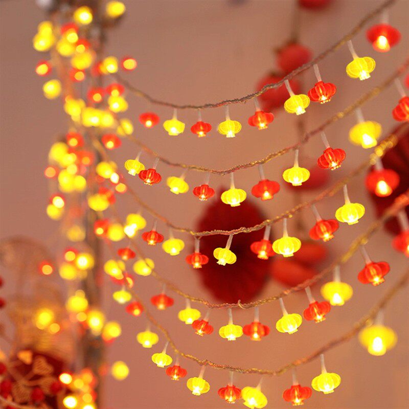 春节小红灯笼彩灯闪灯串挂饰2026新年家用庭院布置过年装饰氛围灯