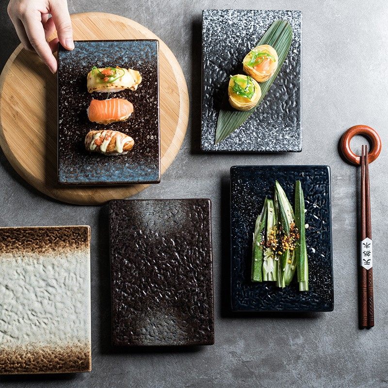 寿司平盘浅盘子西餐盘长方形陶瓷盘子饺子烤翅鹅肉卤肉盘平盘菜盘,餐饮具,盘,淘宝优惠券,粉丝福利购,淘宝优惠卷