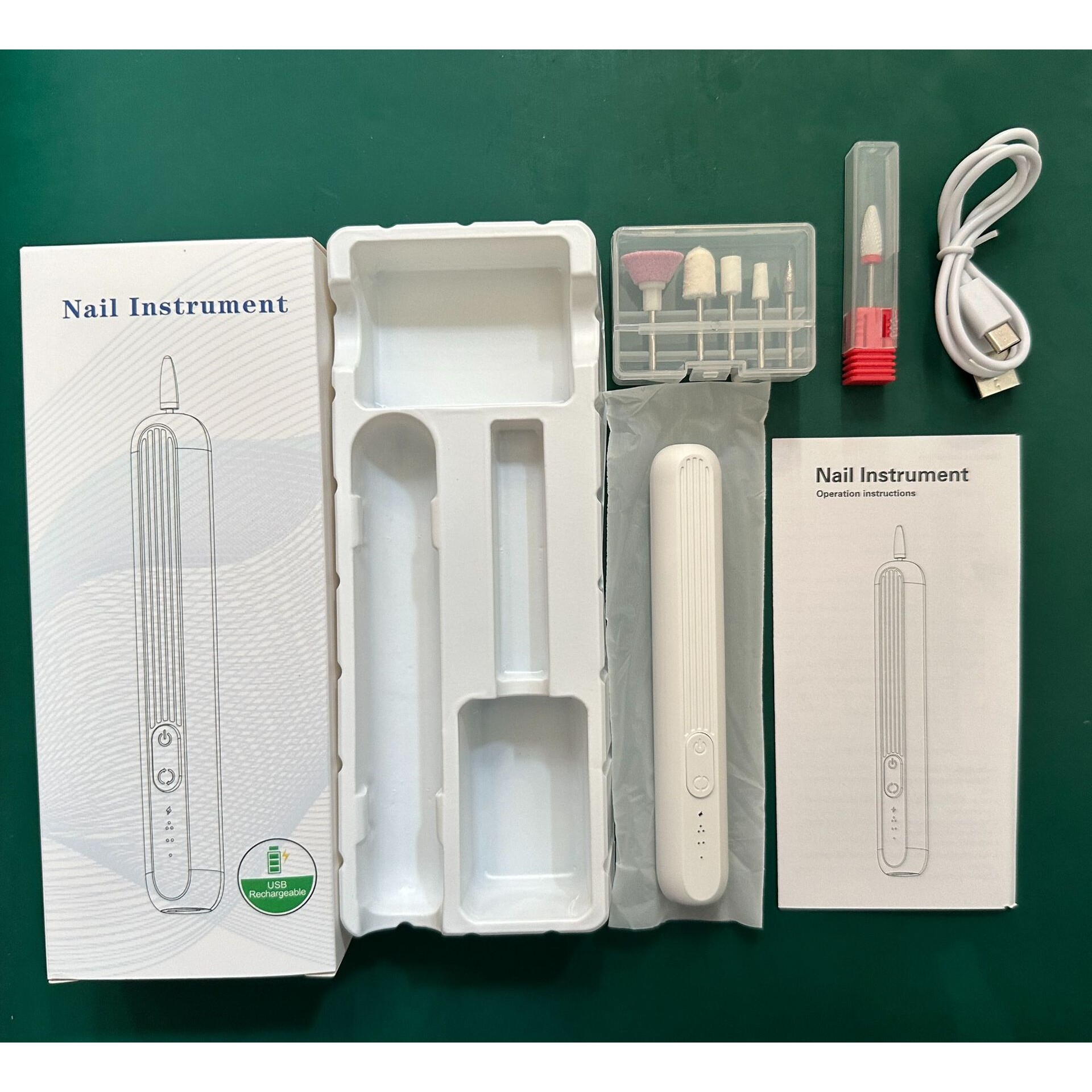 USB便携式修甲祛死皮修甲抛光工具套装电动磨甲器美甲打磨机