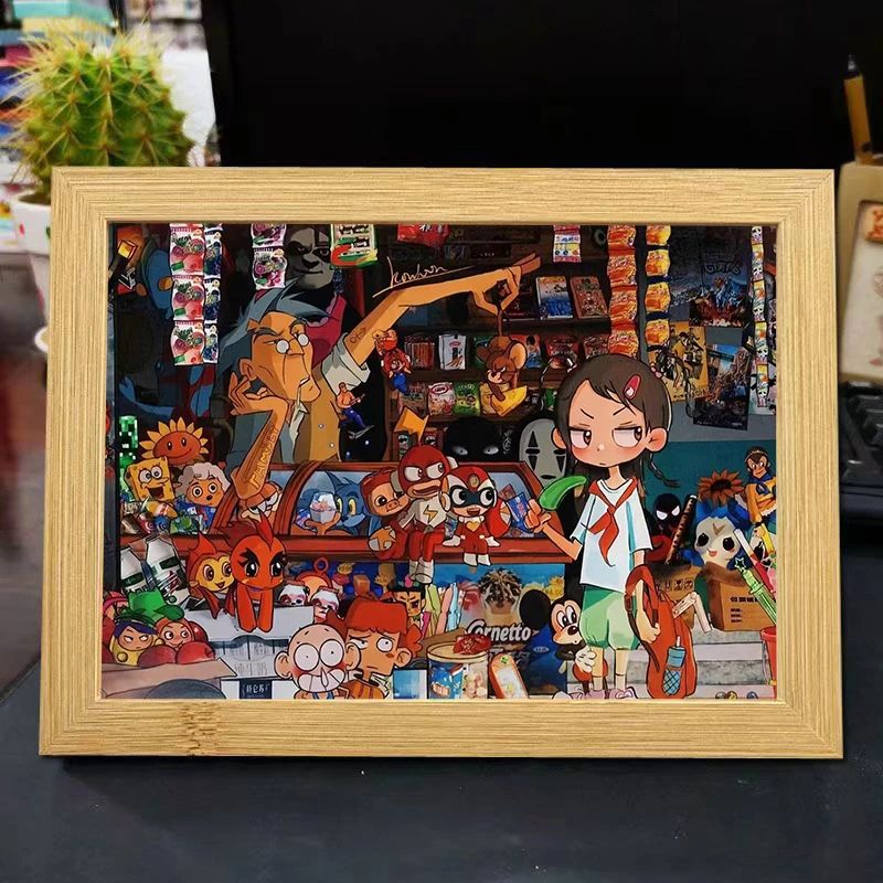 老爹小卖部灯光画童年动漫合集海贼王卧室桌面氛围小夜灯装饰画